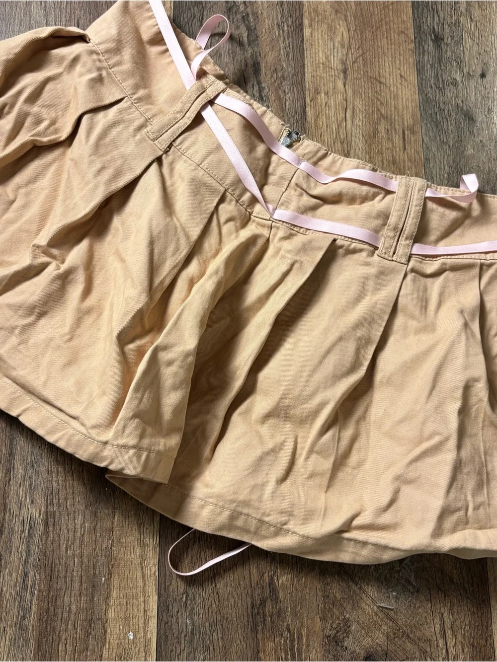 Top & Skirt Matching Set Pink-Tan Lace-Up